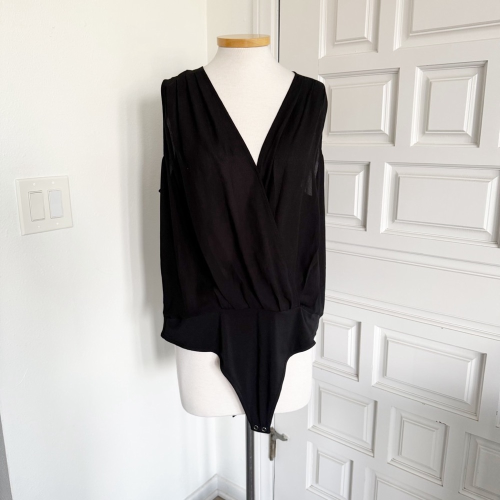 Good American Georgette Front Wrap Bodysuit Size 5 (2XL) NWT